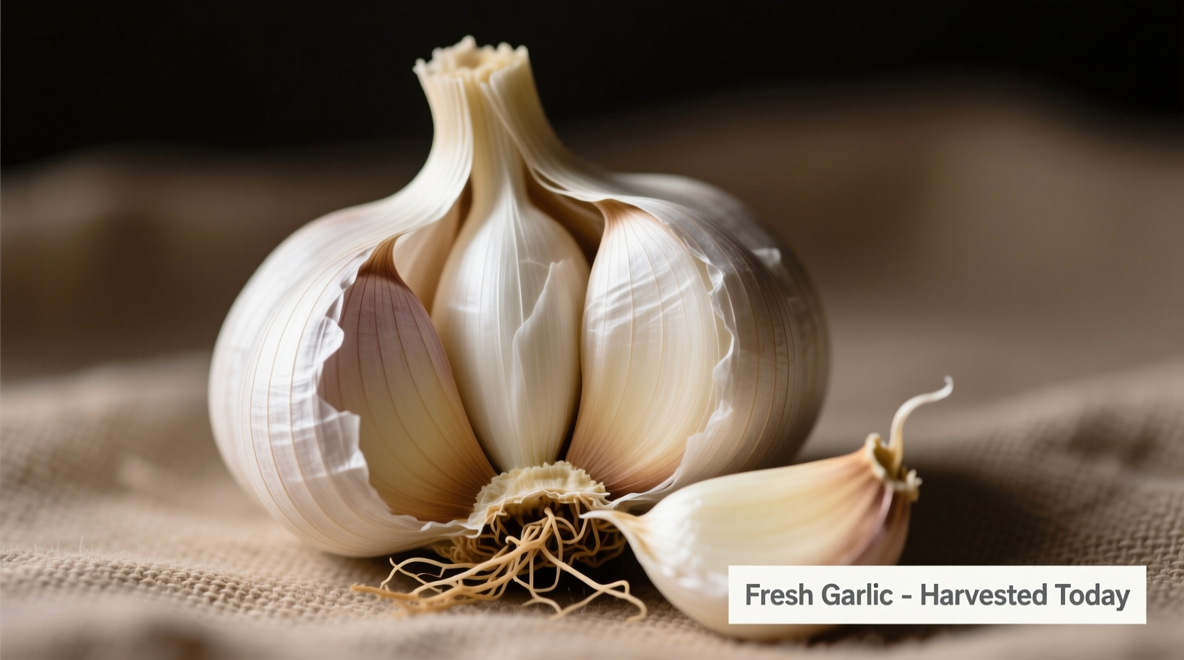 Fresh garlic bulbs with cloves separated
