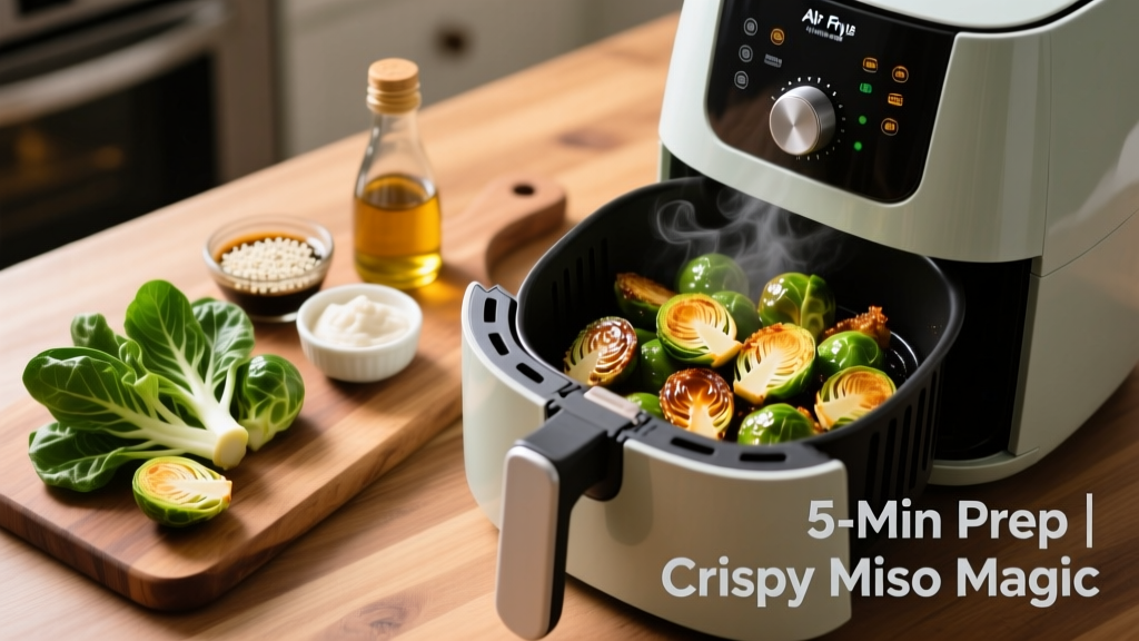 Crispy Miso Brussels Sprouts in Air Fryer (5-Min Prep!)