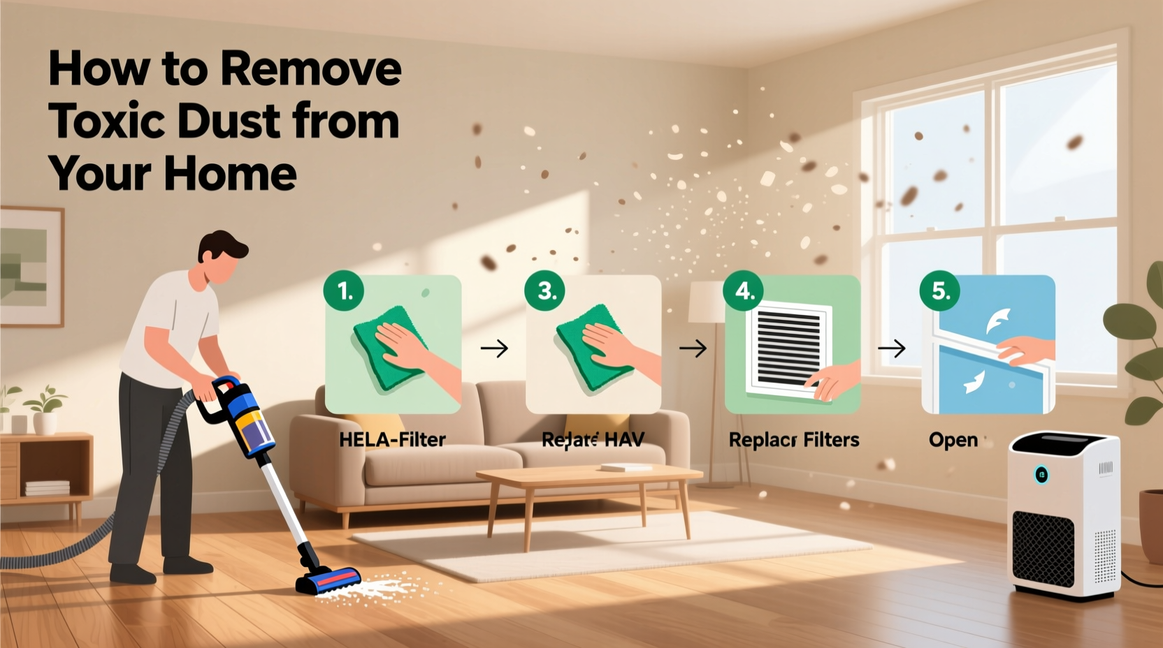 how remove toxic dust your home