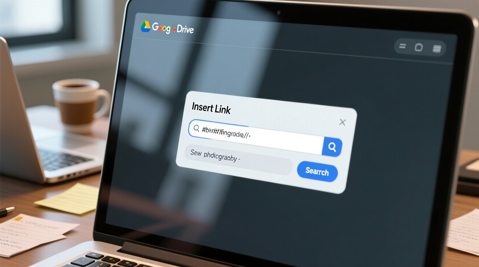 google drive adds search to hyperlink insert boxes for