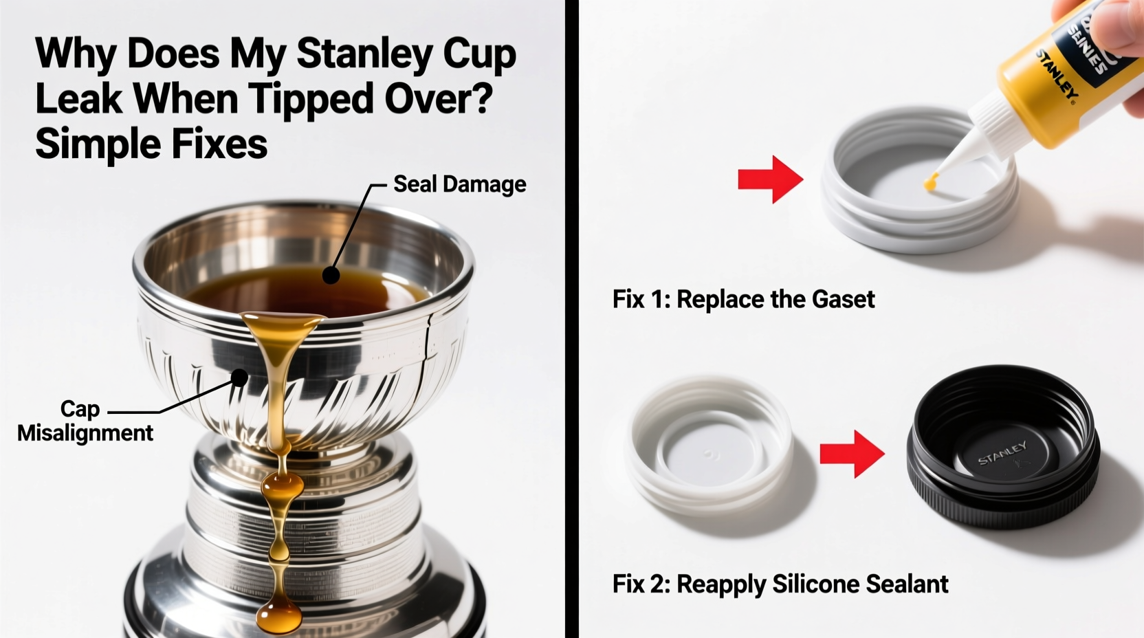 why does my stanley cup leak when tipped over simple fixes