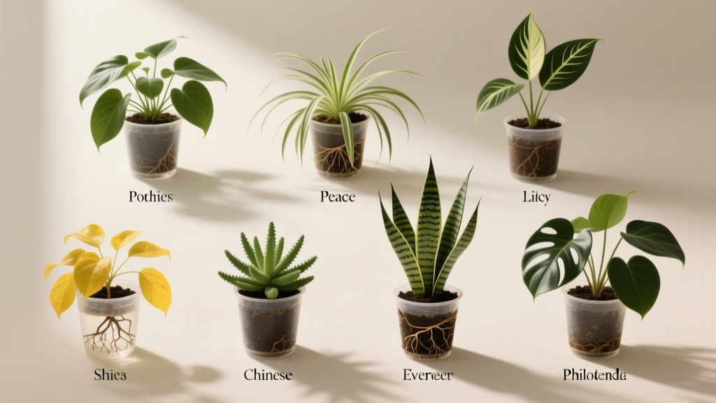 Shallow-Rooted Indoor Plants with Yellow Leaves
