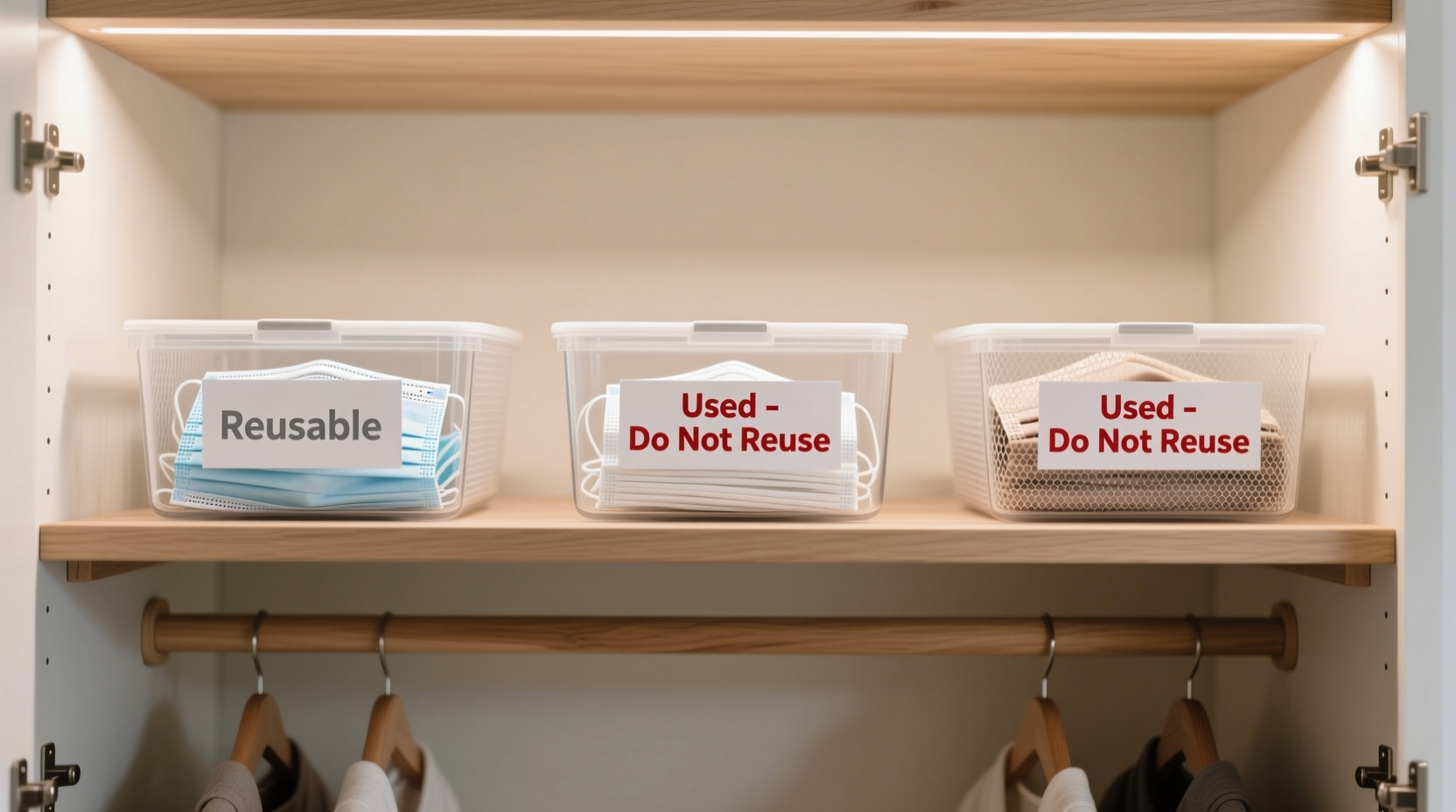 closet organization tips for reusable masks