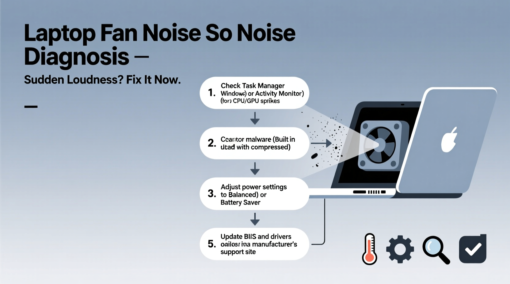 why is my laptop fan so loud all of a sudden diagnostic steps to silence it