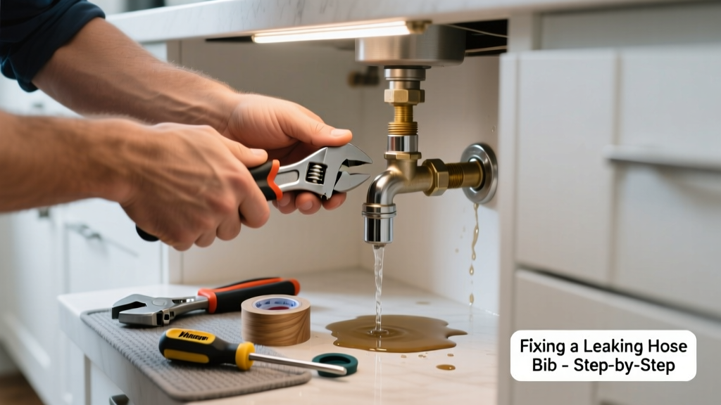 Fixing a Leaking Hose Bib in the Kitchen
