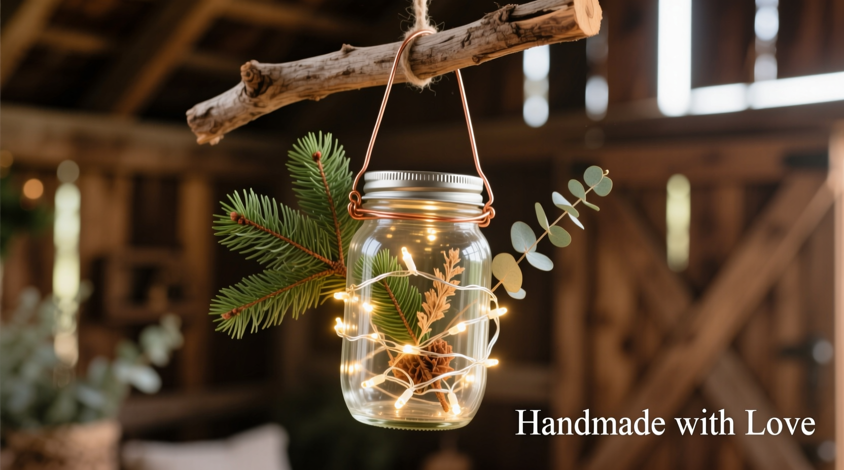 how to make a hanging mason jar ornament with tiny working lights