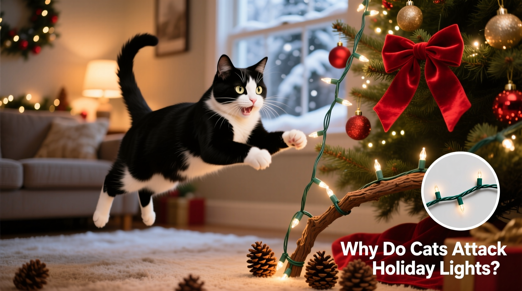 why does my cat attack christmas light cords and how to deter them