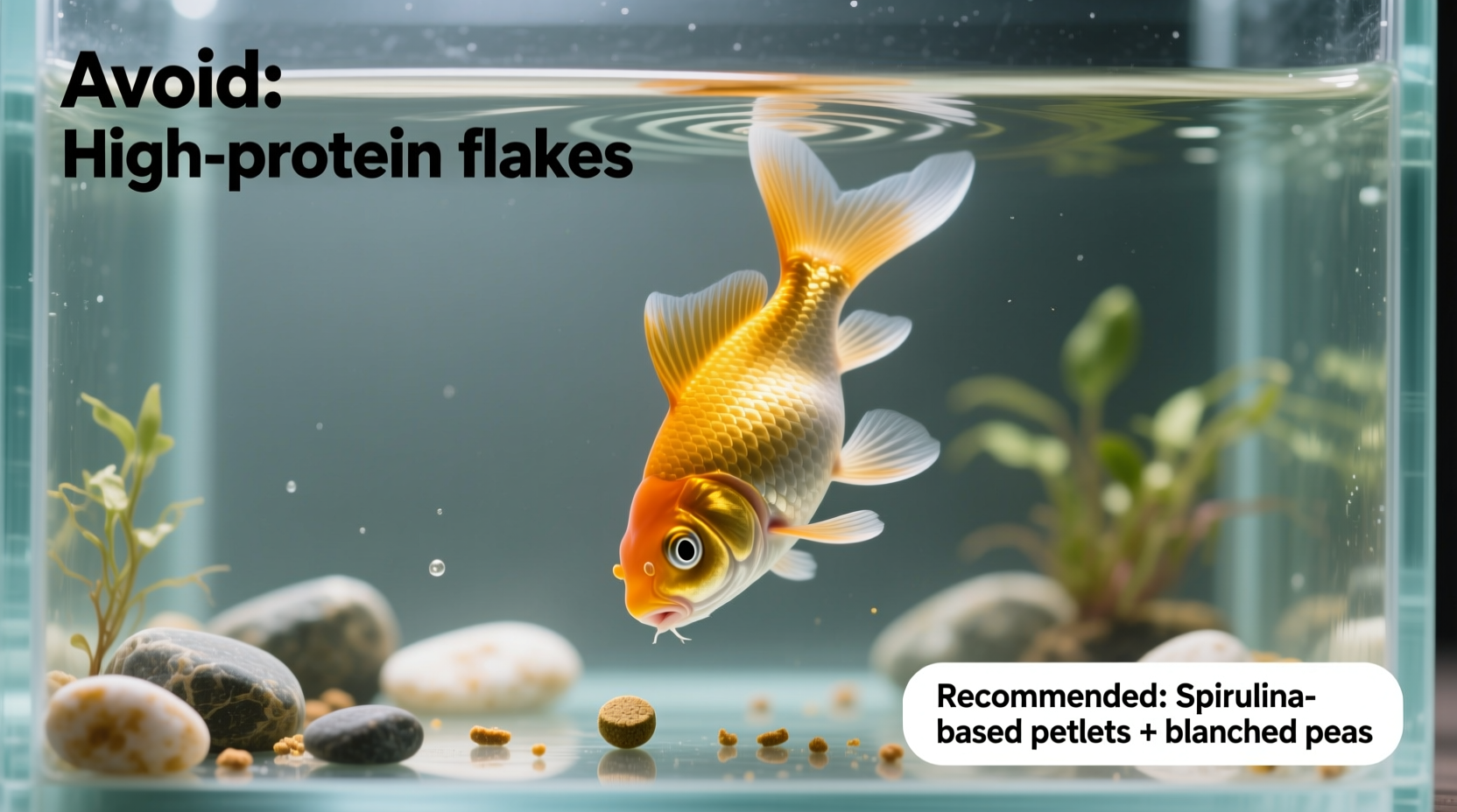 why is my goldfish floating upside down and what to feed instead