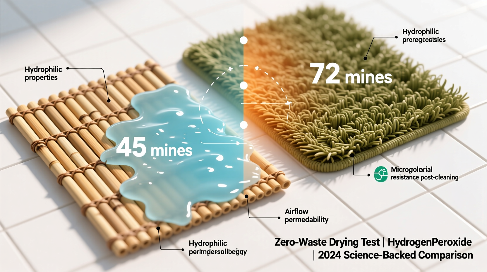 bamboo vs seagrass mat drying speed after h o cleaning