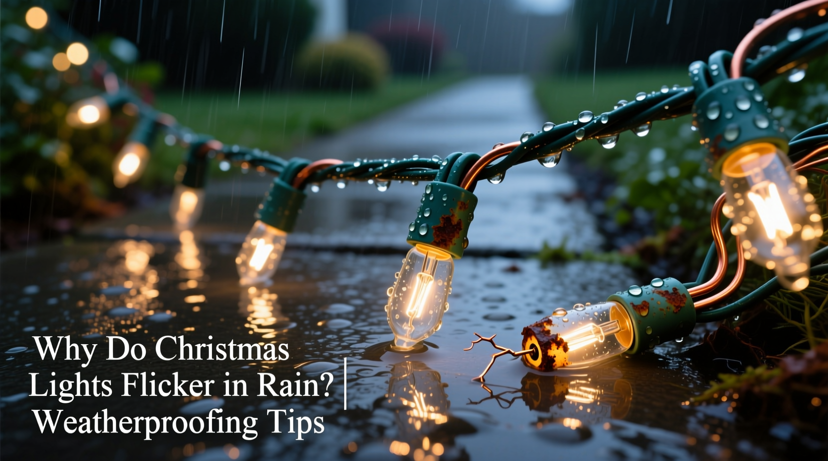 why do some christmas lights flicker only when it rains and how to weatherproof them