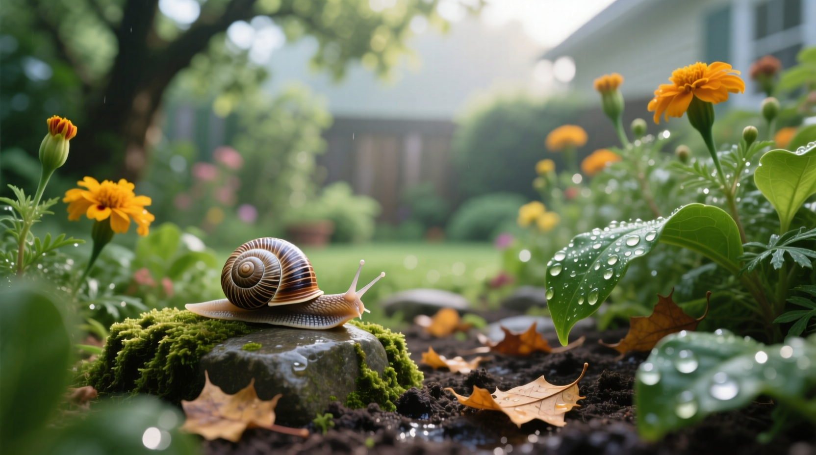 slugs snails in garden
