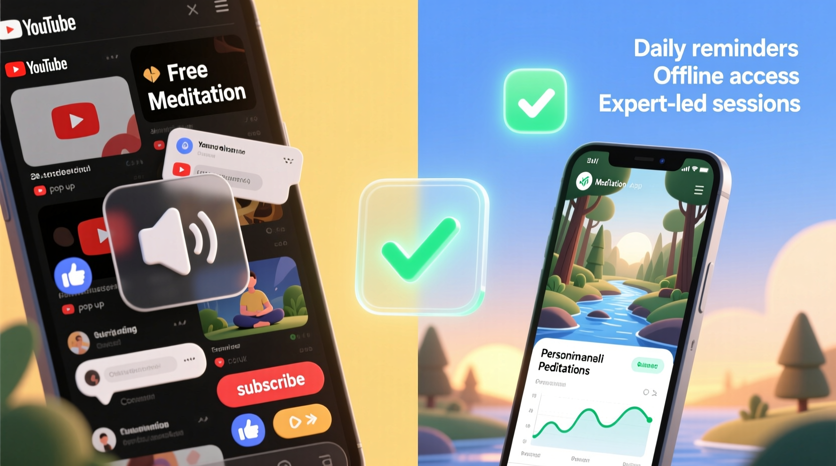 is a meditation app subscription worth it over free youtube guides