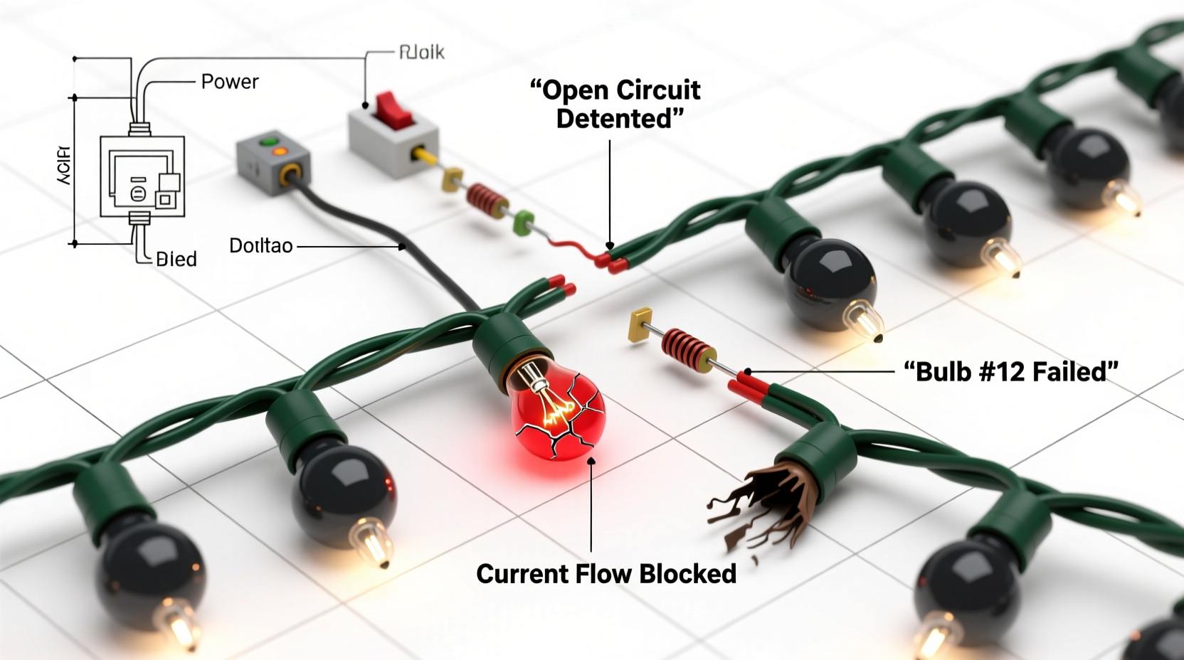 why does half my strand of christmas lights go out troubleshooting series circuits