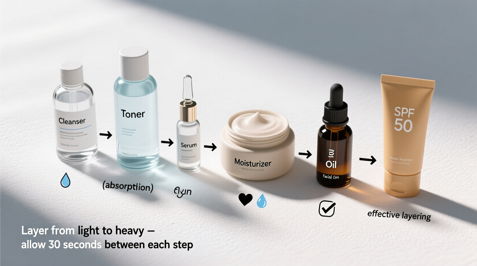 how to layer skincare correctly so products actually absorb