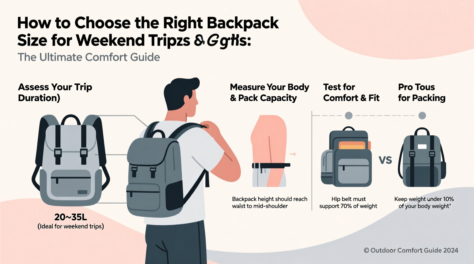 how to choose the right backpack size for weekend trips comfort guide