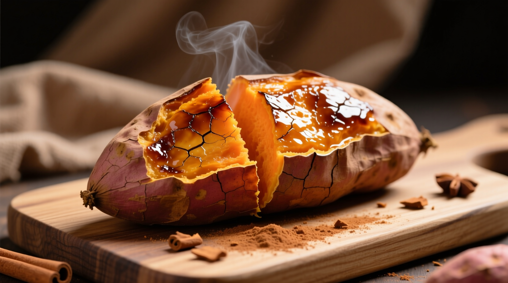 Perfectly baked sweet potatoes with golden caramelized skin