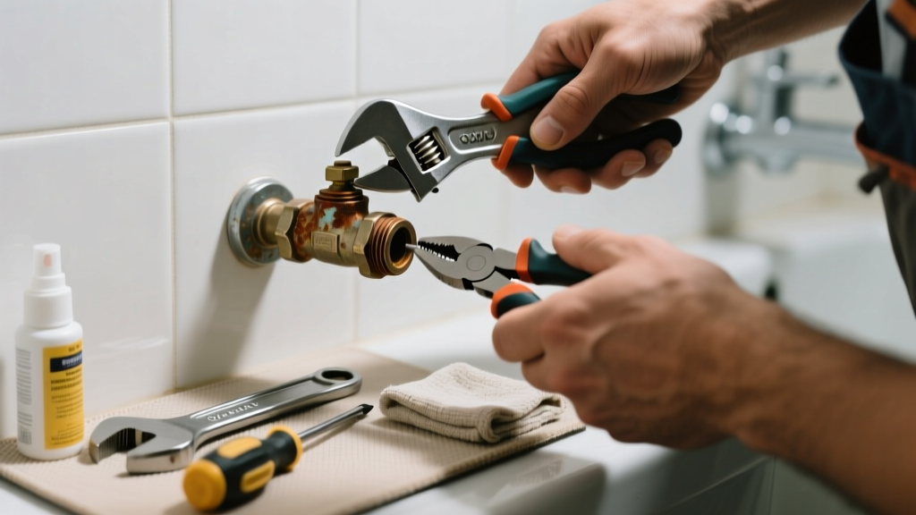 Fixing a Stuck Gate Valve in the Bathroom