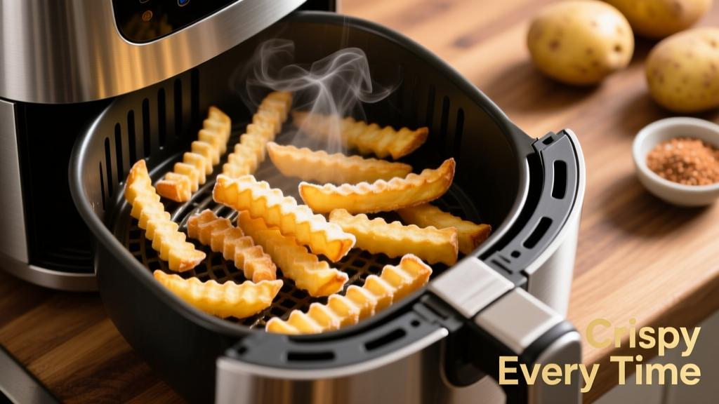 Crispy Frozen Crinkle Cut Fries in Air Fryer