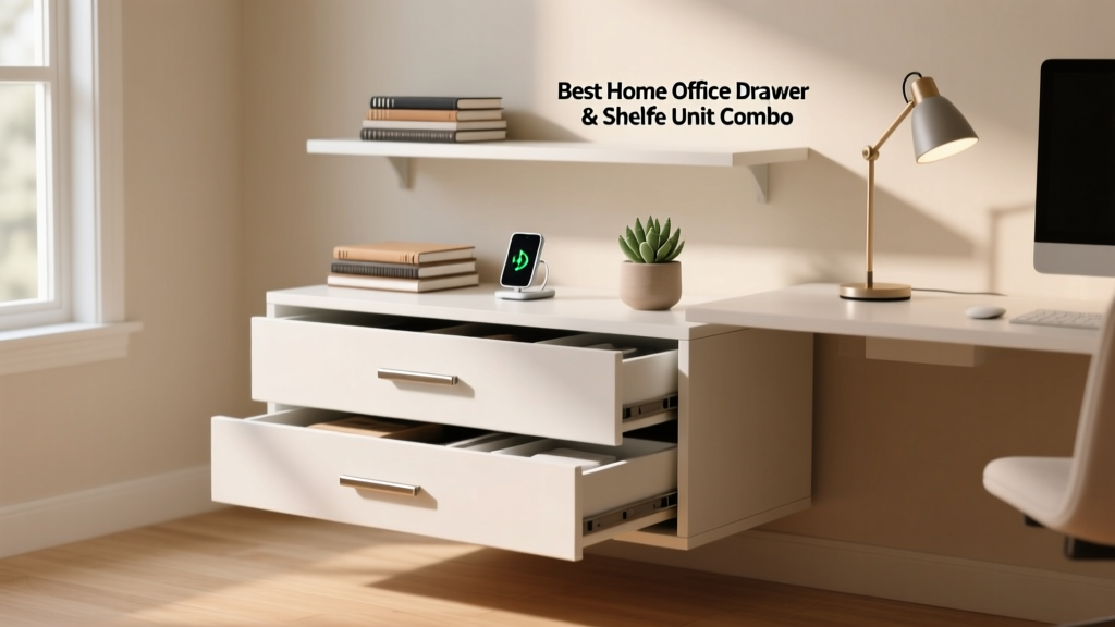 Best Home Office Drawer & Shelf Unit Combo
