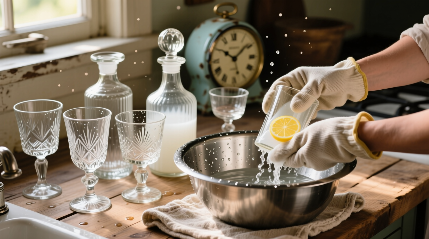 eco friendly vintage glassware cleaning