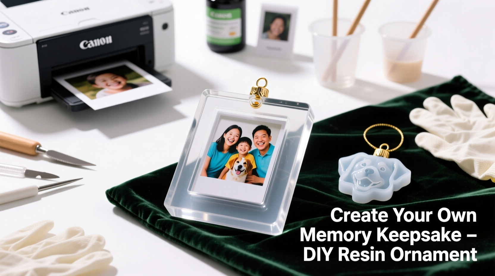 how to make a personalized ornament using a photo printer and clear resin
