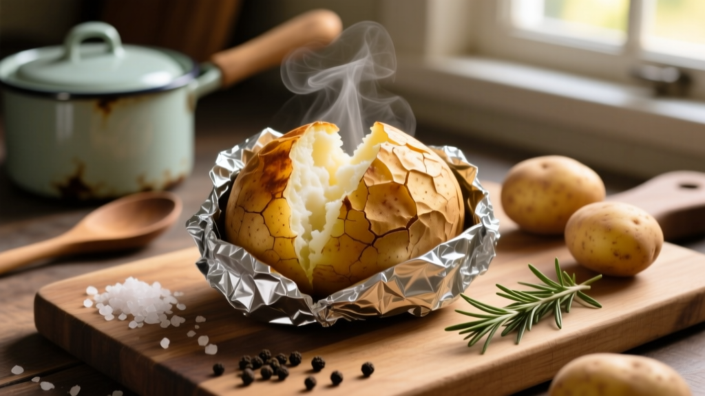 Air Fryer Baked Potatoes in Foil: Crispy Skin, Fluffy Inside