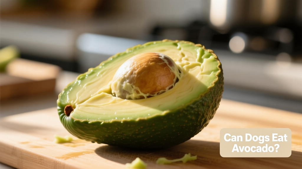 Close-up of a ripe avocado with skin removed and pit discarded, showing only the pale green flesh ready to be sliced
