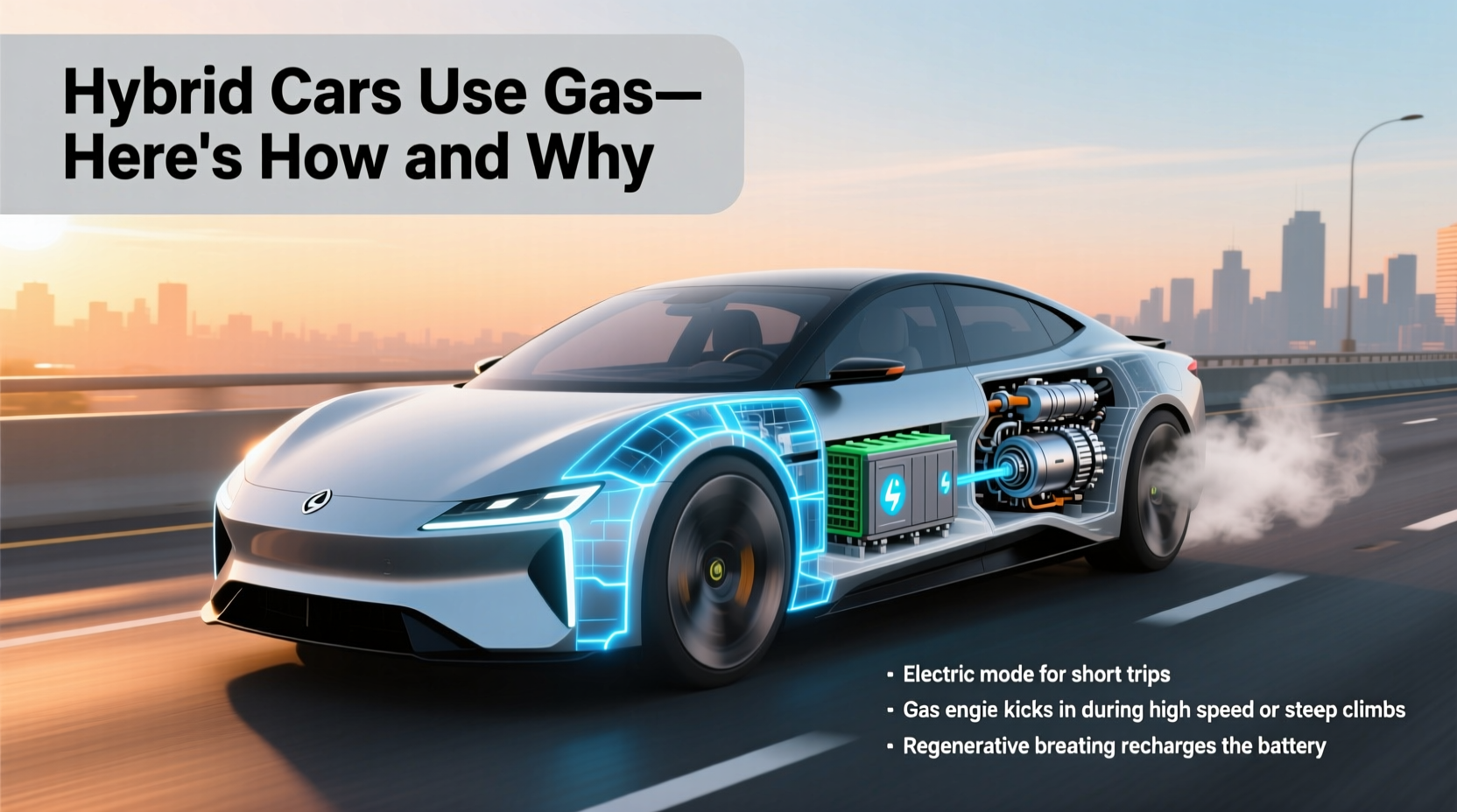 does a hybrid car use gas