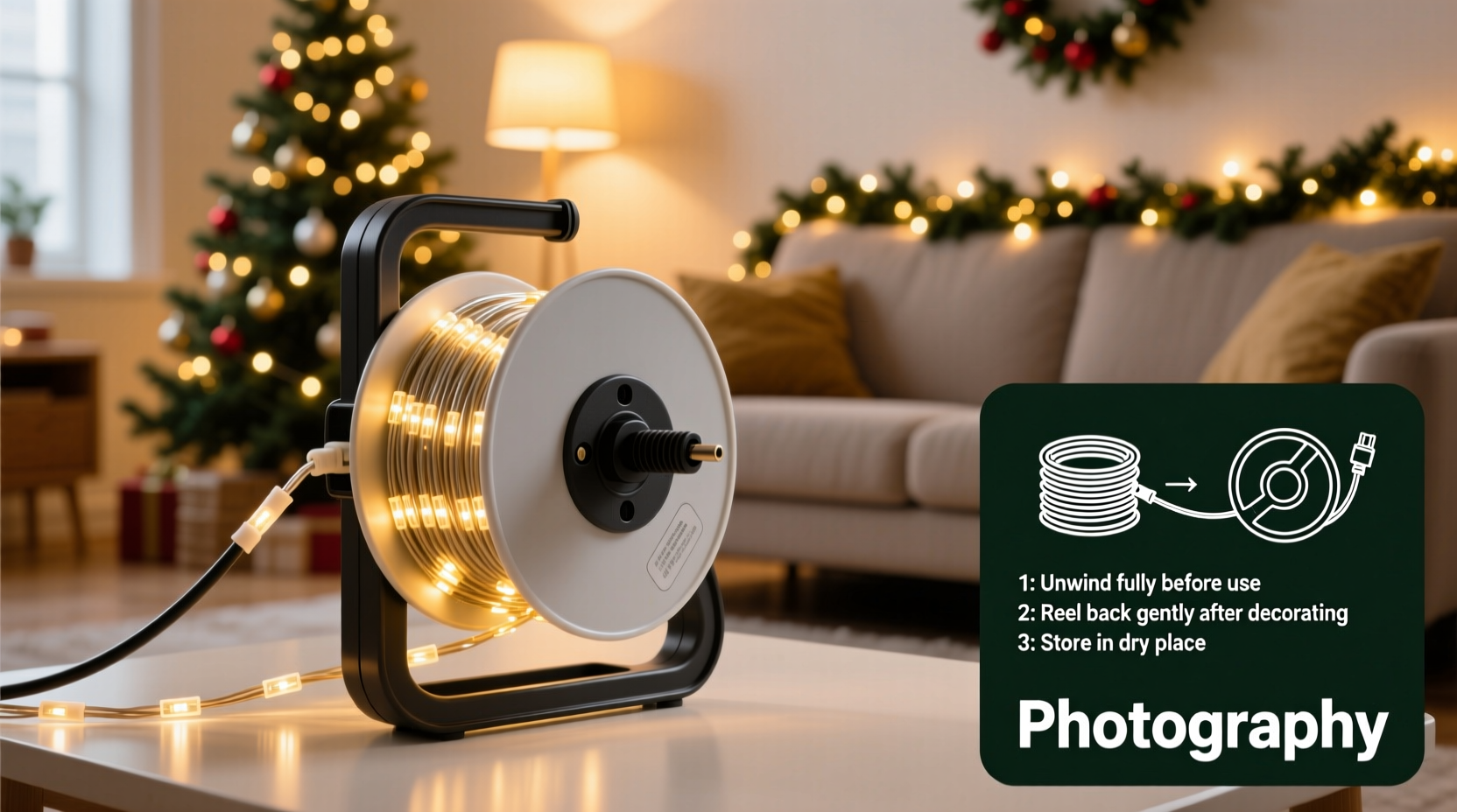 how to use extension cord reels for easy christmas light setup and storage