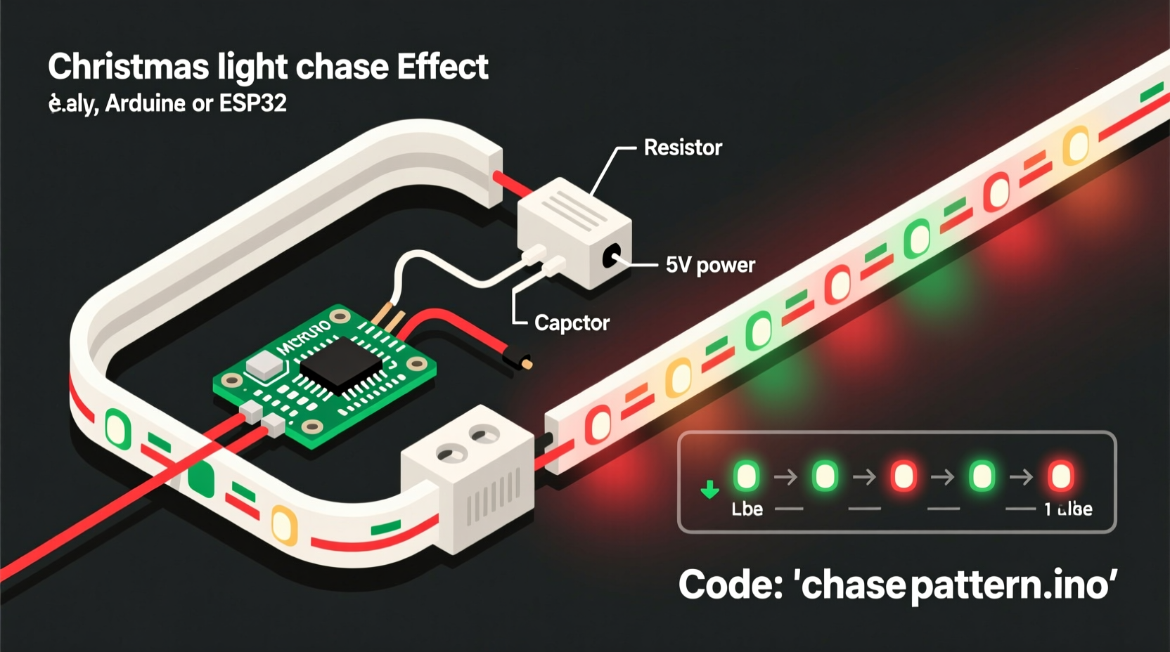 how to make your own christmas light chase effect without extra hardware