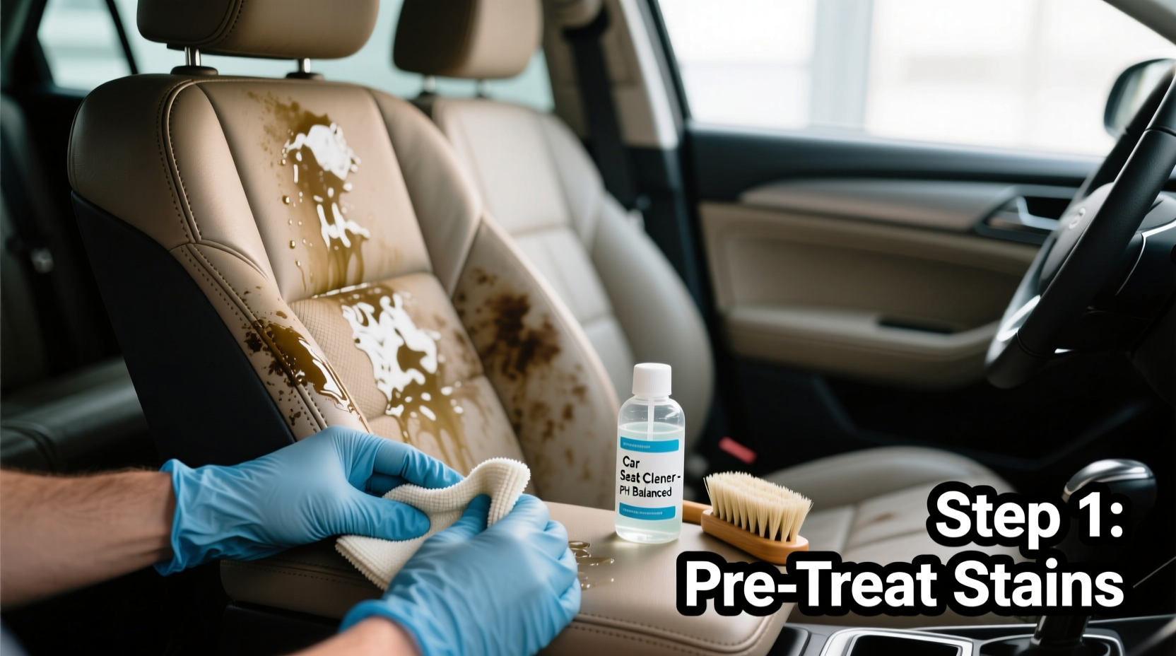 how to get out water stains from car seats