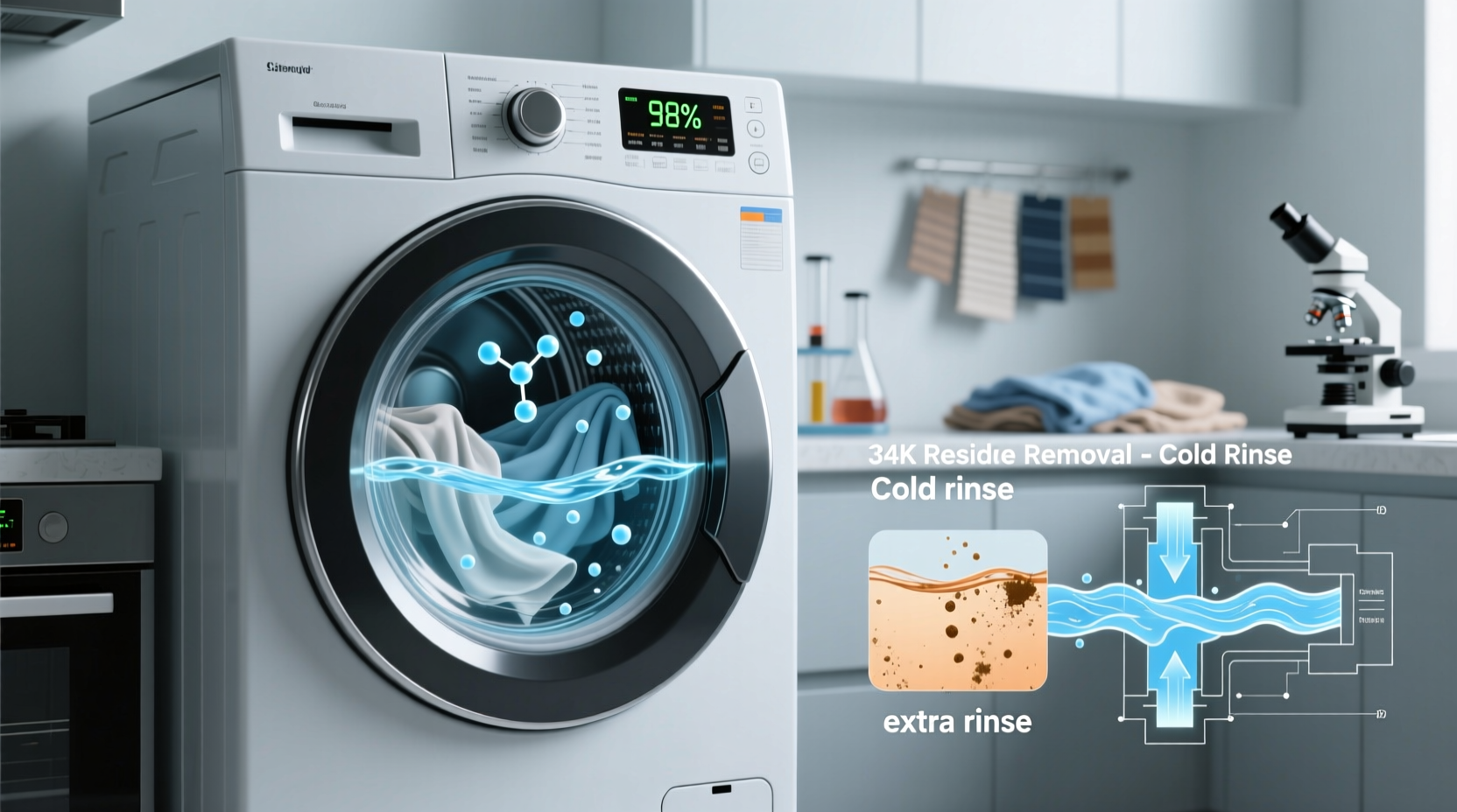 cold rinse vs extra rinse which removes detergent better