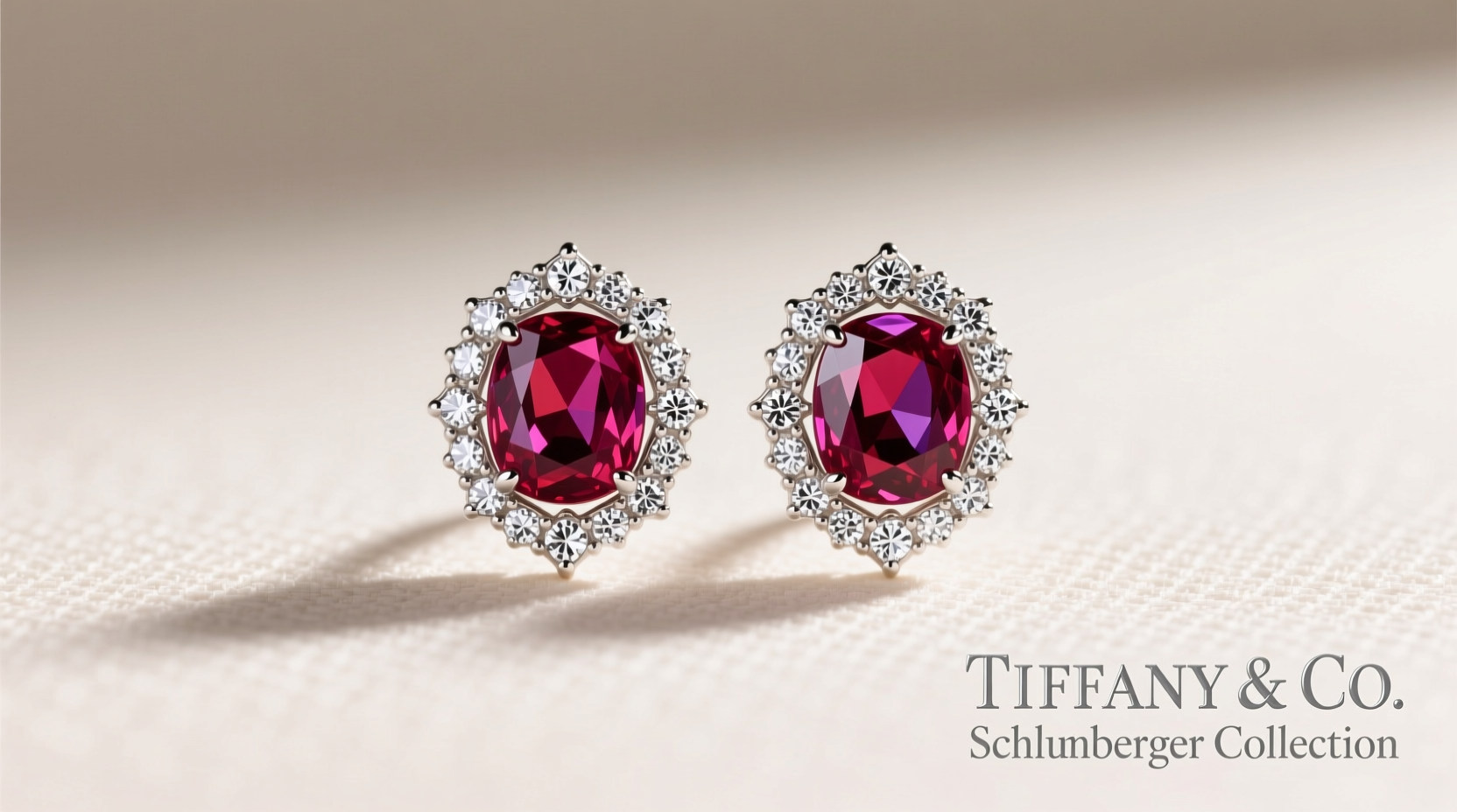 tiffany co schlumberger earrings with a pair of rubellites and diamonds