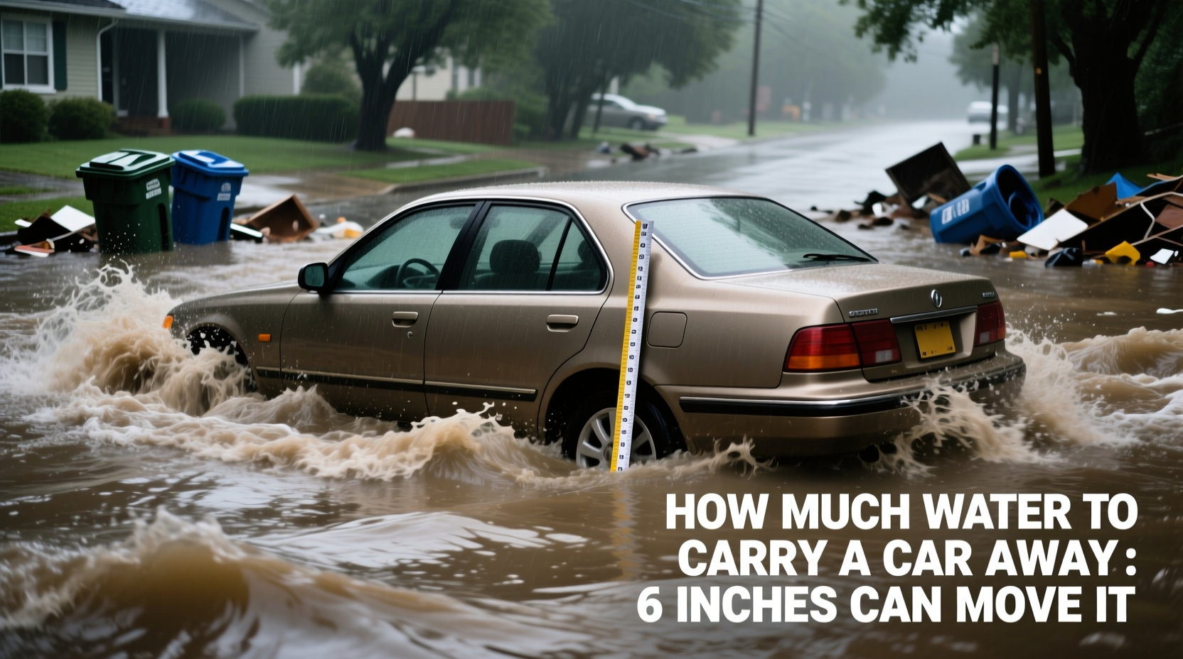 how much water is needed to carry a car away