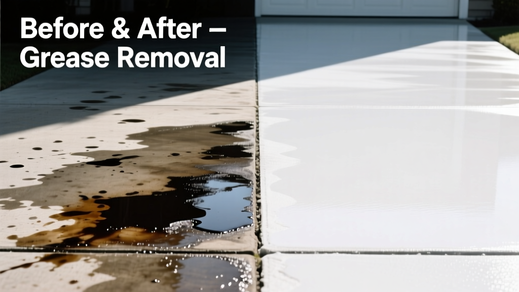 How to Remove Grease from Concrete Driveways & Floors