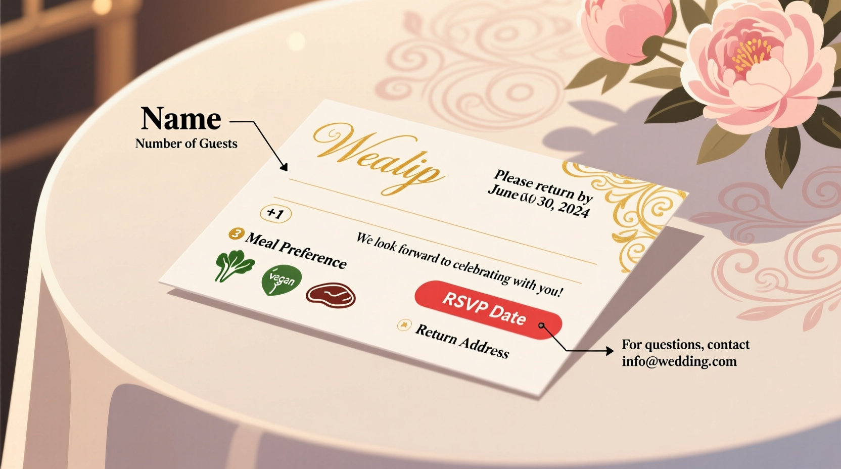 how do you fill out a rsvp wedding card