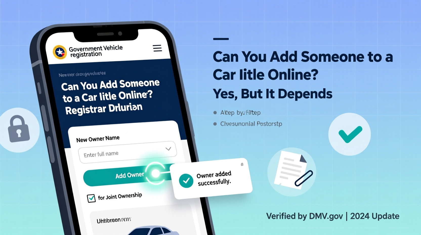 can i add someone to my car title online