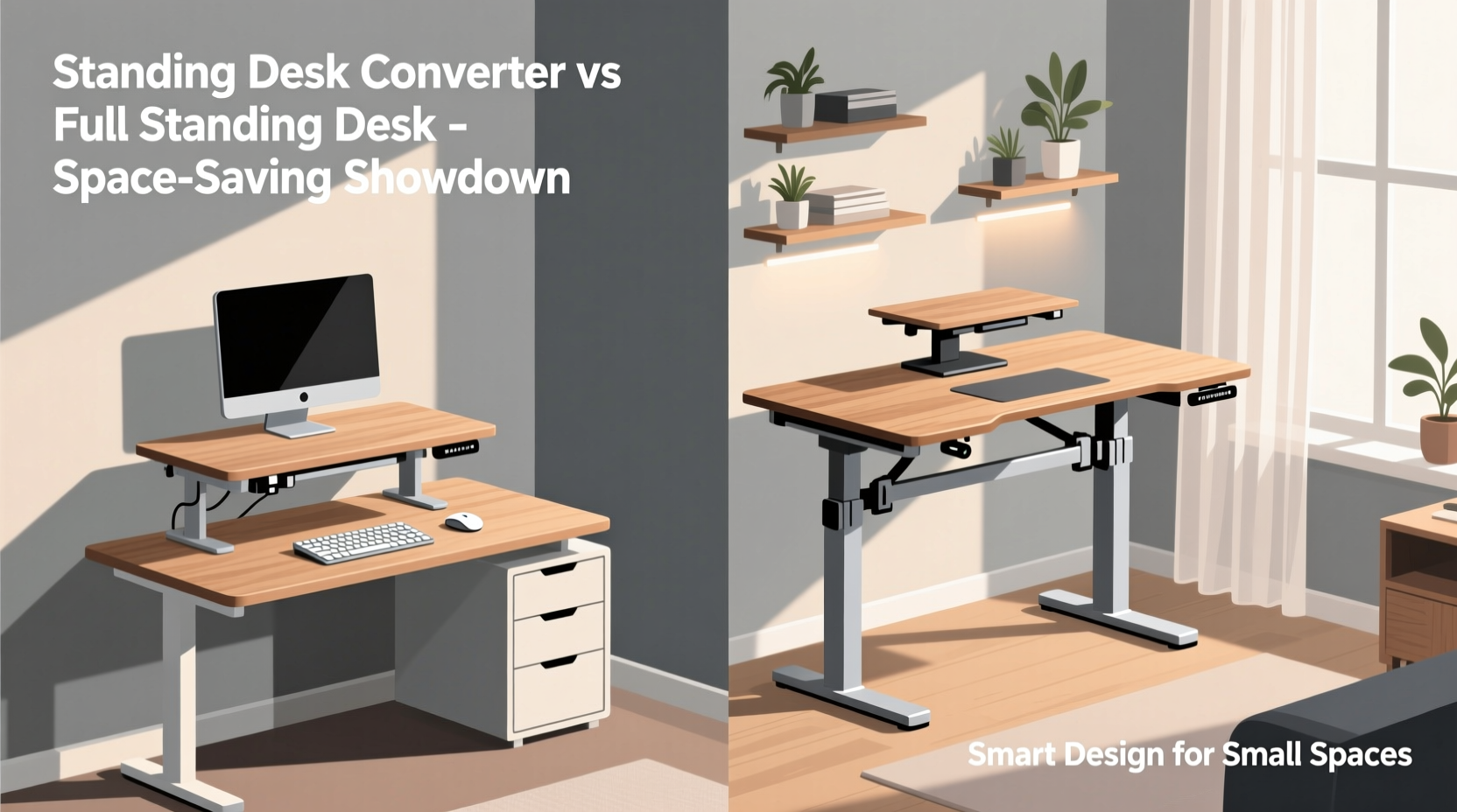 standing desk converters vs full desks which saves space smarter