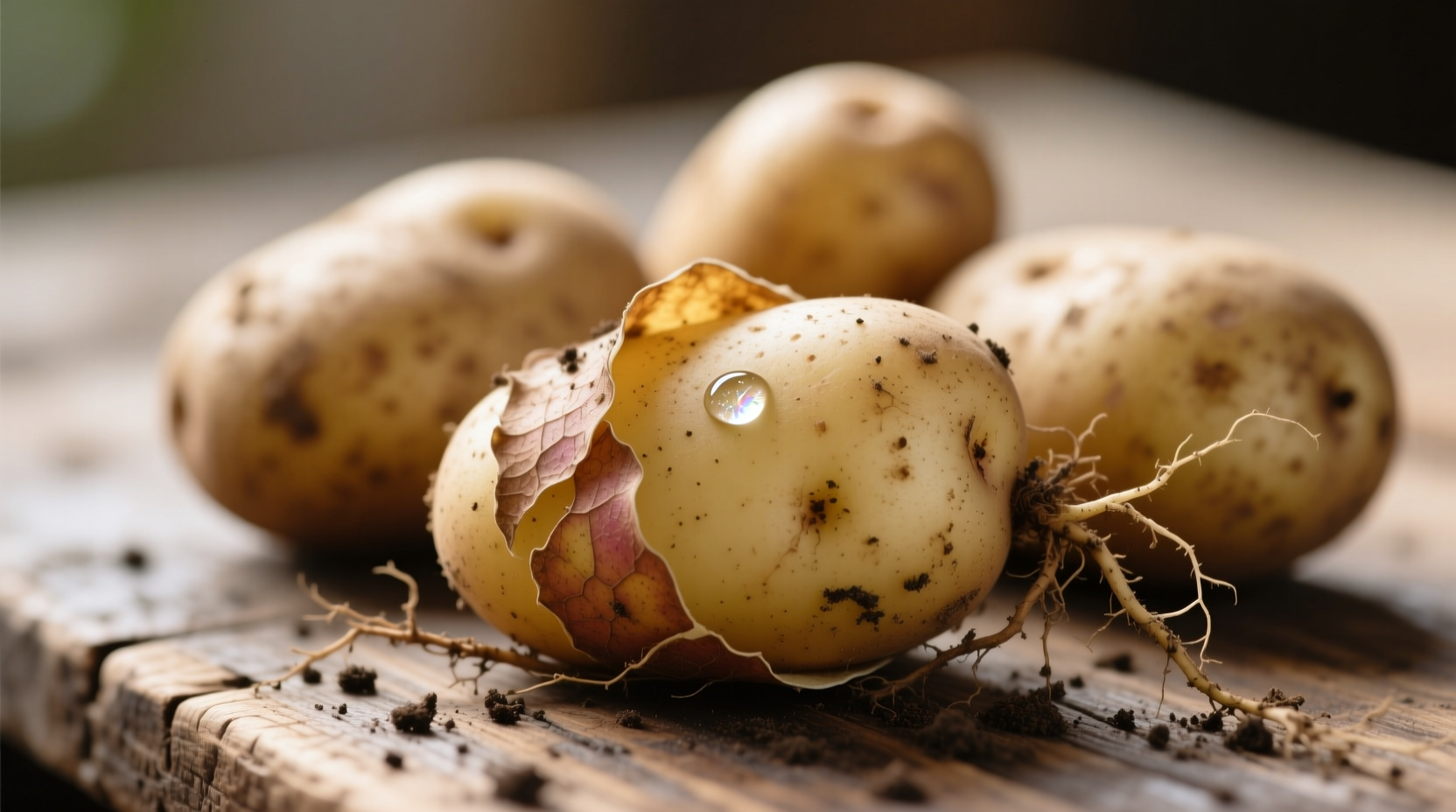 Fresh potatoes with nutrient-rich peels still attached