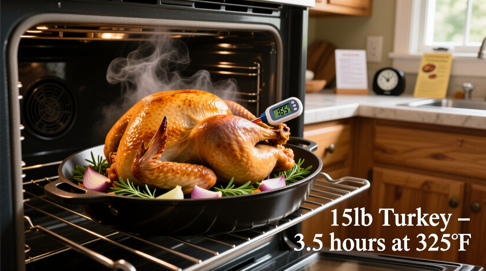 how long do you cook a 15lb turkey
