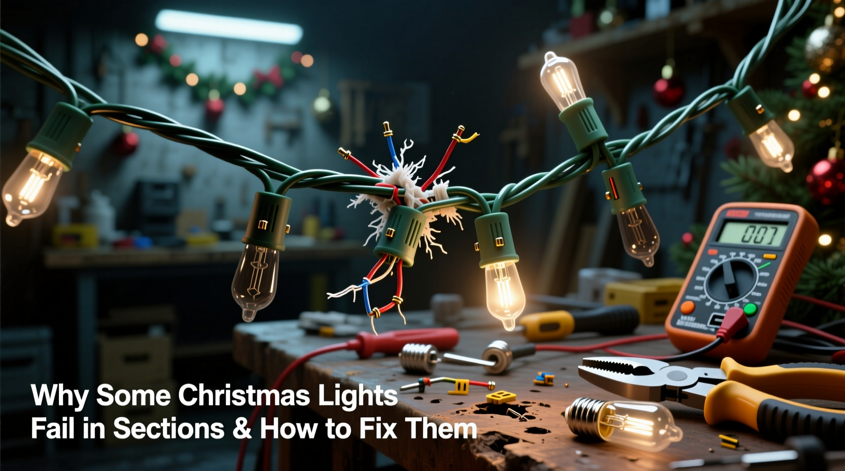 why are some christmas lights not working in sections and how to fix it