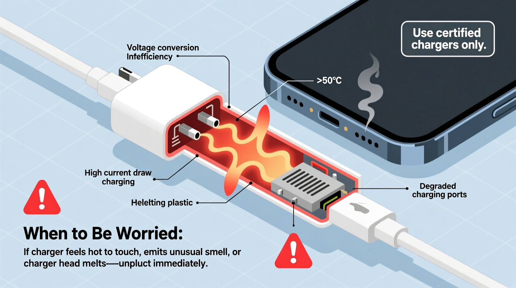 why does my charger heat up and when should you be worried