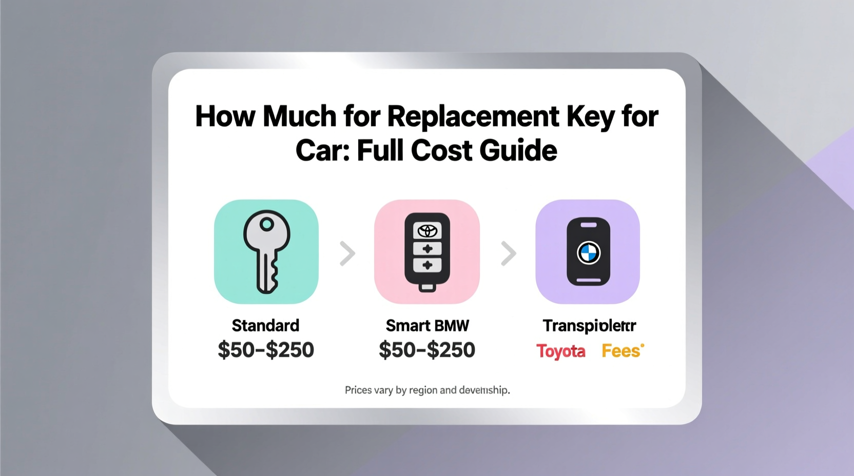 how much for replacement key for car