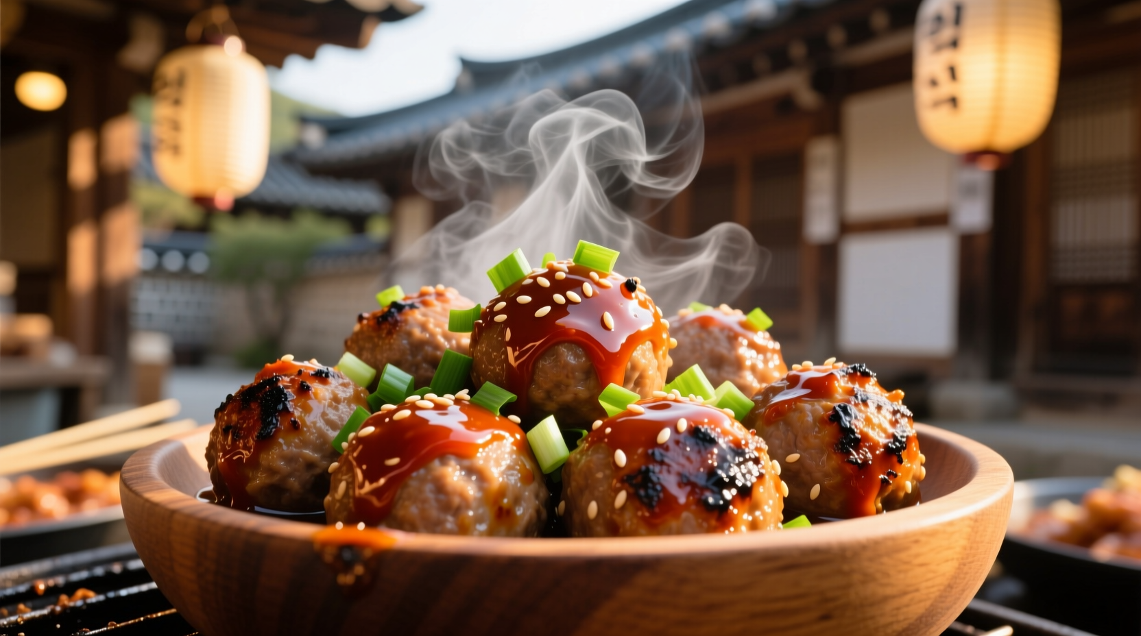 korean bbq inspired meatballs
