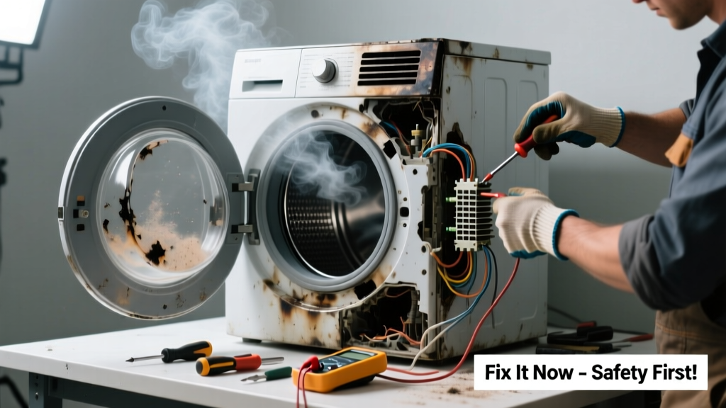 Dryer Smells Burning & Makes Loud Noises: Fix It Now