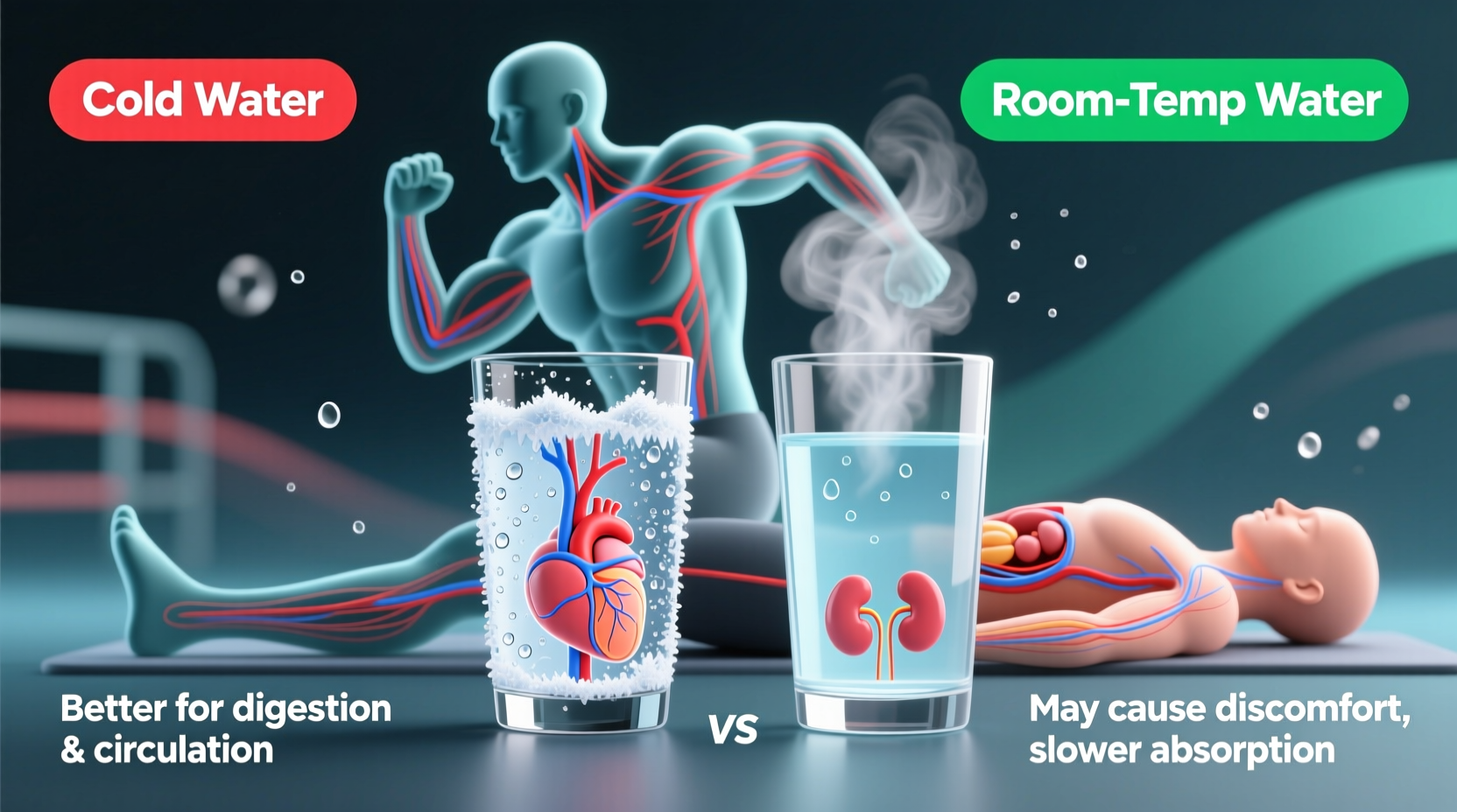 is it better to drink cold or room temperature water after exercise