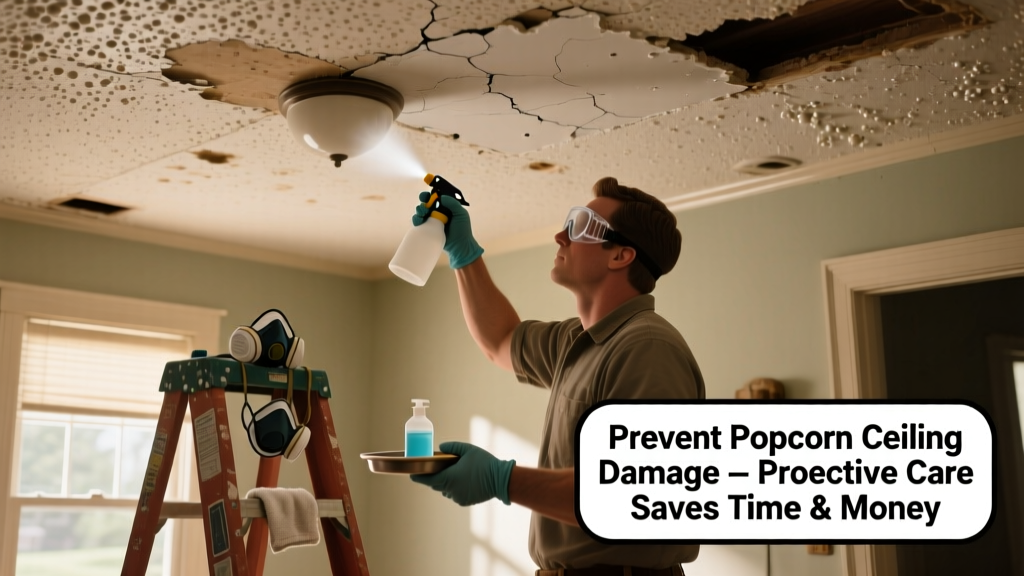 How to Prevent Popcorn Ceiling Damage in Older Homes