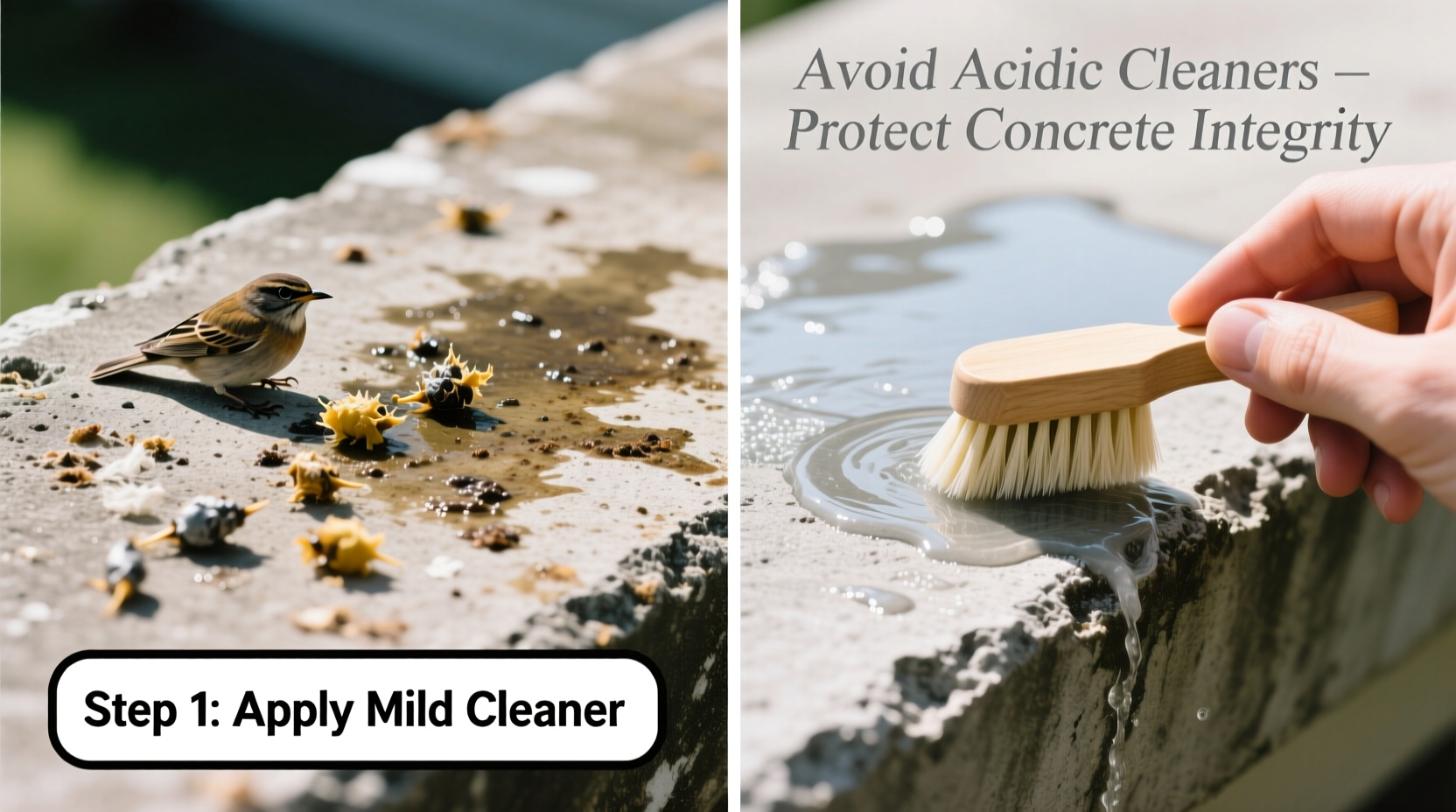 How to Remove Bird Poop from Concrete Safely and Effectively