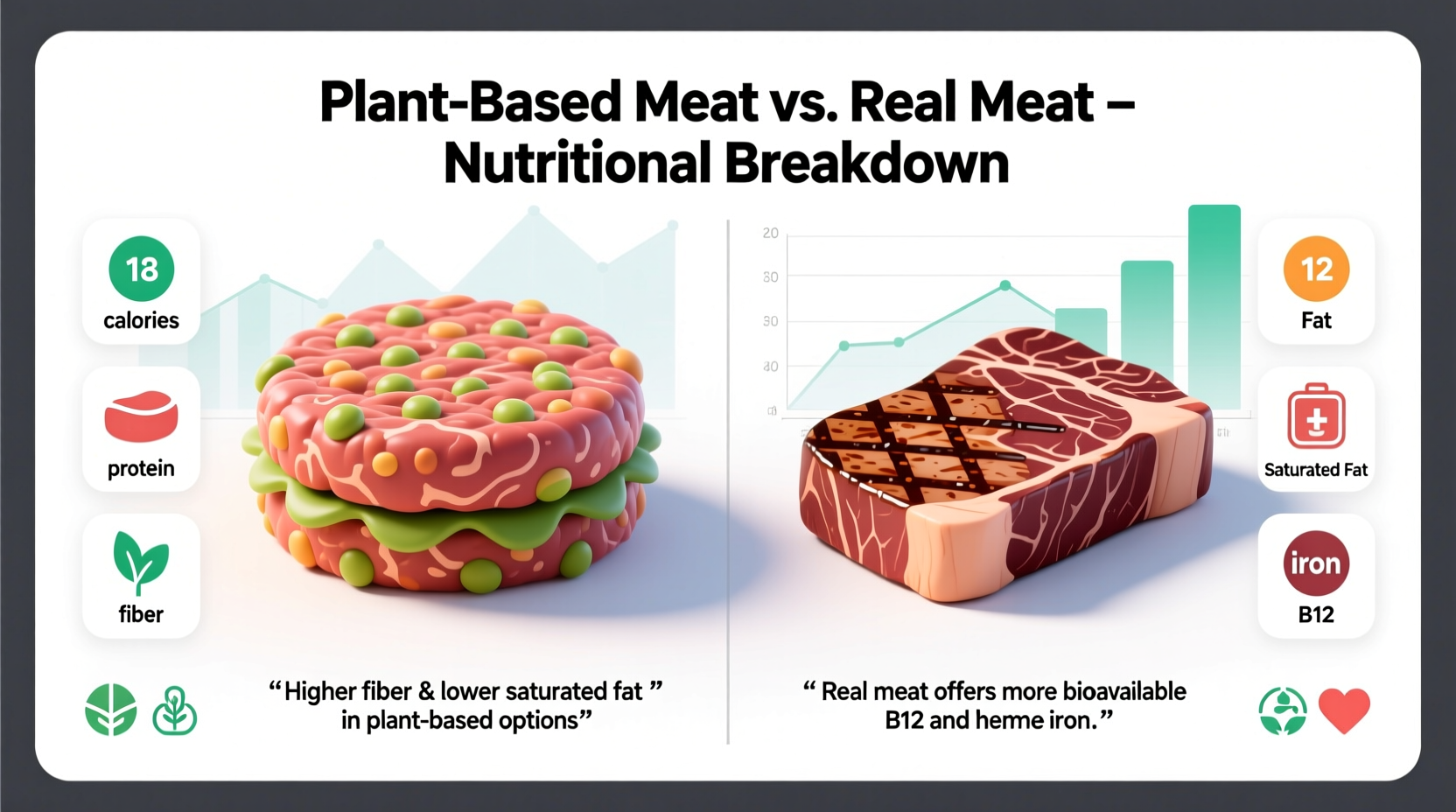 is plant based meat healthier than real meat nutritional comparison