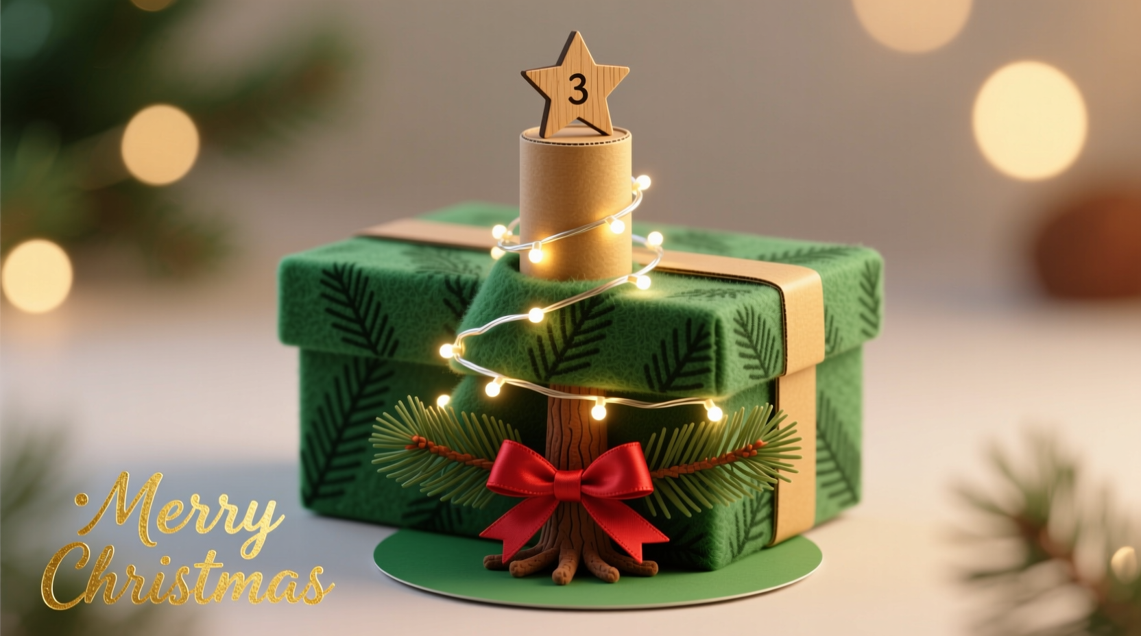 how to wrap presents to look like mini christmas trees